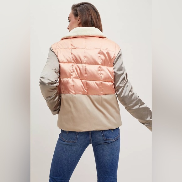 Maison Scotch Teddy-Collar Satin Bomber Jacket Size XS - Picture 3 of 16